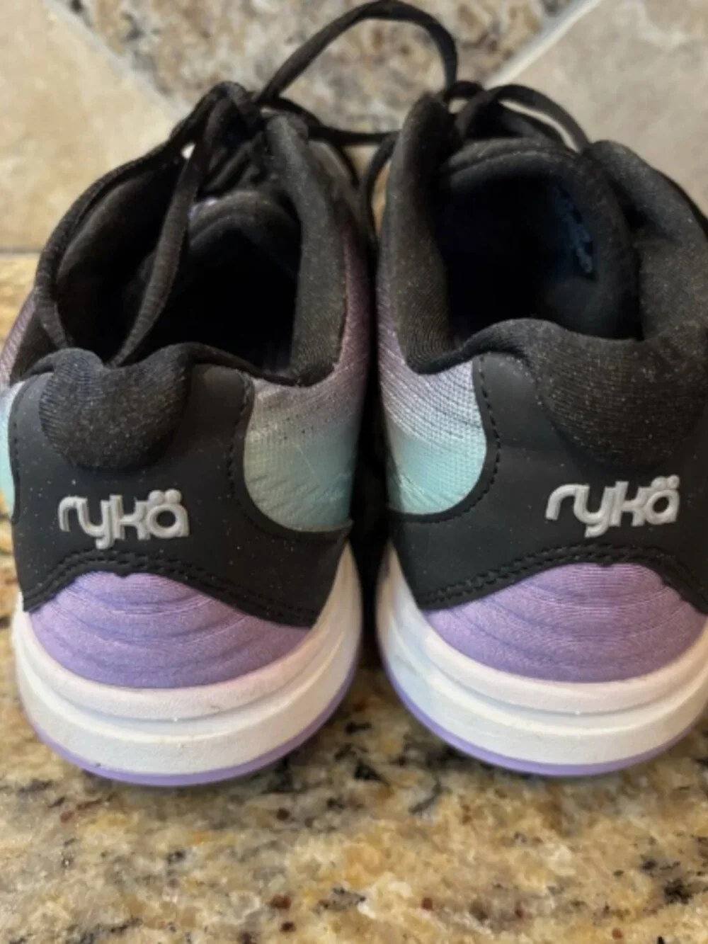 Ryka Women's Devotion Plus 2 Walking Shoe, Black/Purple/Teal Sz 7.5W